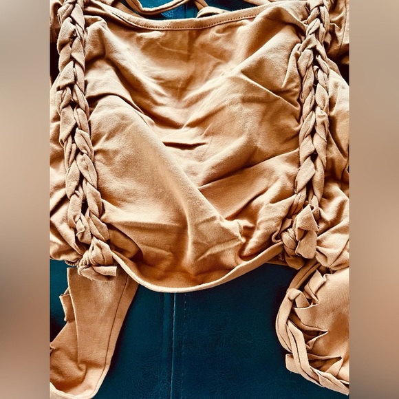 NWT Alternative Spells Long Sleeve Top in Light Brown by Dolls Kill Current Mood - Picture 4 of 13